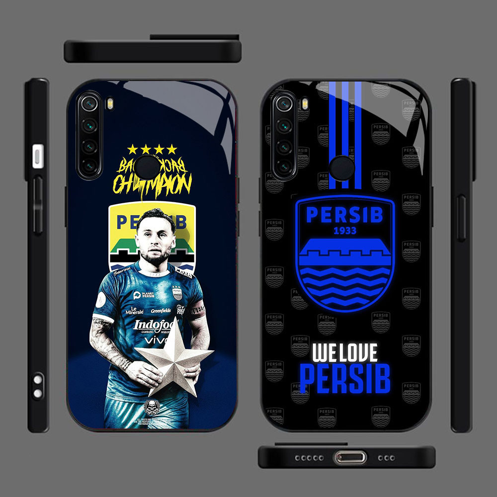 MK-90 PERSIB BANDUNG Liquid HD Glass Casing สําหรับ Samsung J7 Prime J6 J4 Core Pro Plus Note 9