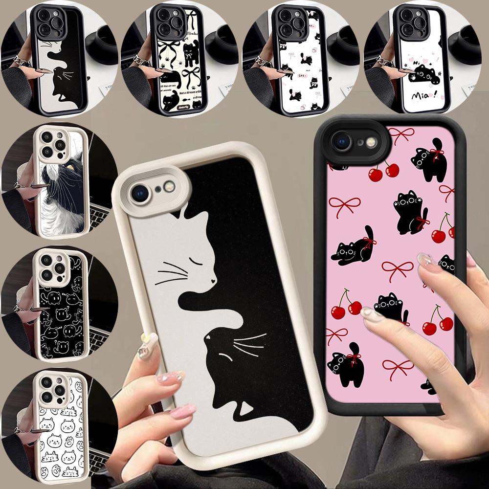 สำหรับ OPPO A55 A57 A77 A77S A57E A57S A74 A95 F19 เคสโทรศัพท์มือถือ ดวงตานางฟ้า กรณ ZZ211 Cute blac