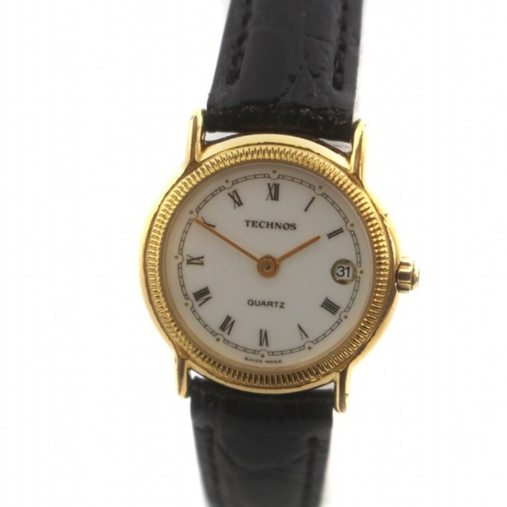 Technos Watch Quartz Calendar with Date White Dial Direct from Japan Secondhand