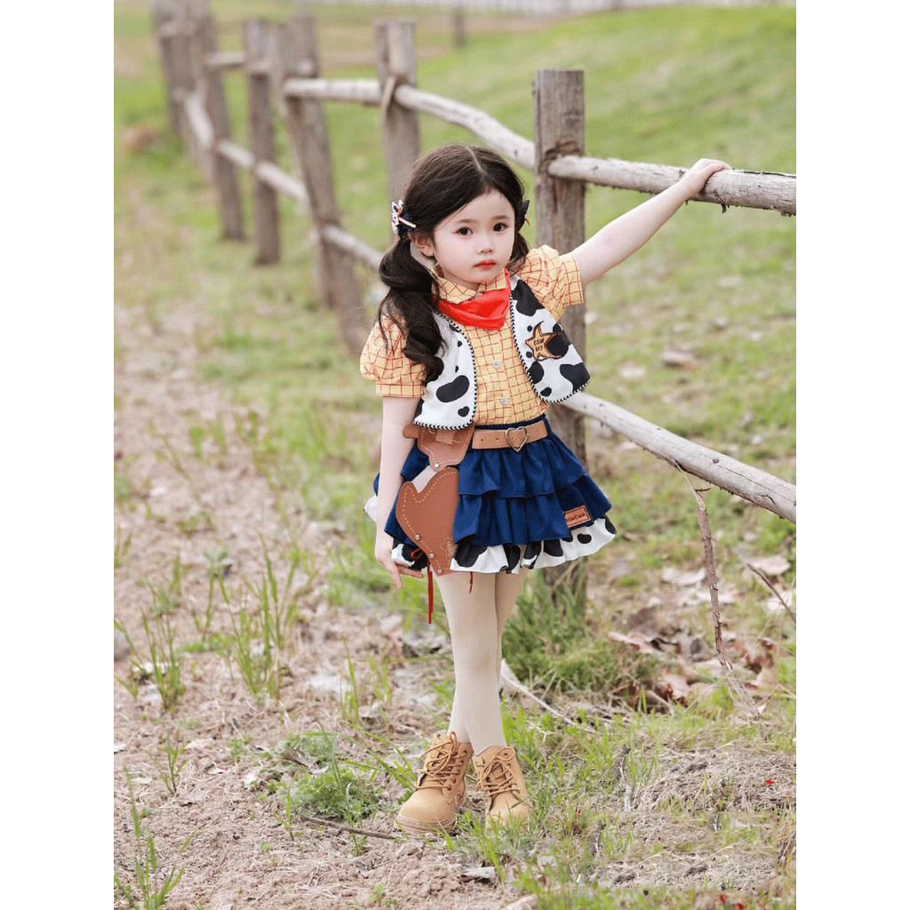 Children's Trish Cos Clothing Toy Story Girl Woody Denim Lolita Dress Princess Skirt