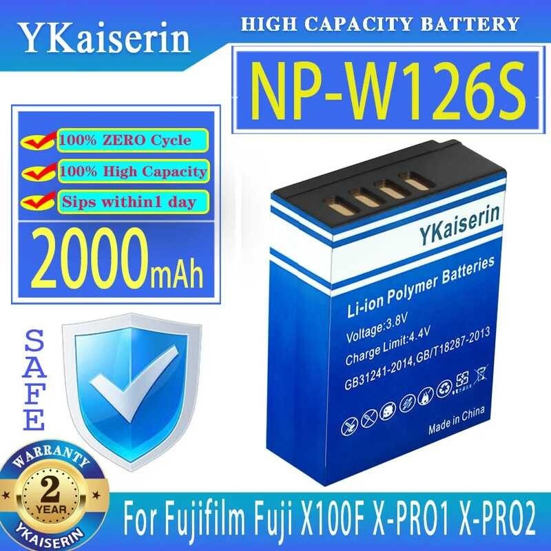 YKaiserin แบตเตอรี่NP-W126S NP-W126 2000mAh สำหรับ Fujifilm X100F X-PRO1 X-PRO2 X-A1 X-A2 X-A3 X-A10