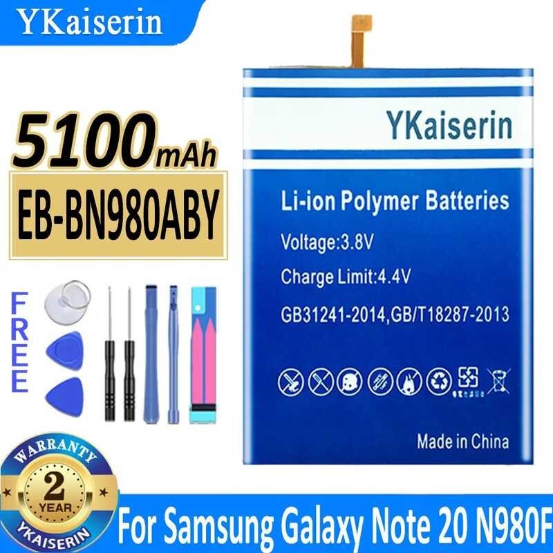 YKaiserin EB-BN980ABY 5100mAhแบตเตอรี่，เหมาะสำหรับSamsung Galaxy Note 20 N980F SM-N980F/DS N980
