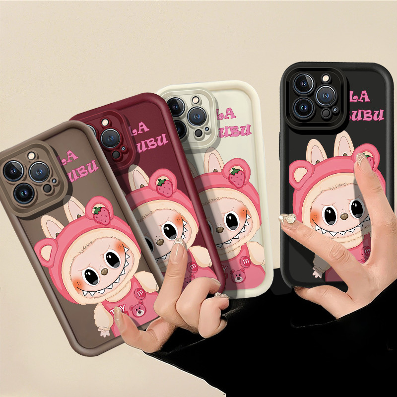 สําหรับ Samsung Galaxy J2 Prime / J4 Plus J4+ / J6 Plus J6+ / J7 Prime / G530 Casing การ์ตูนน่ารักสตรอเบอร์รี่ Labubu ซิลิโคนอ่อนนุ่มกันกระแทกเคสโทรศัพท์