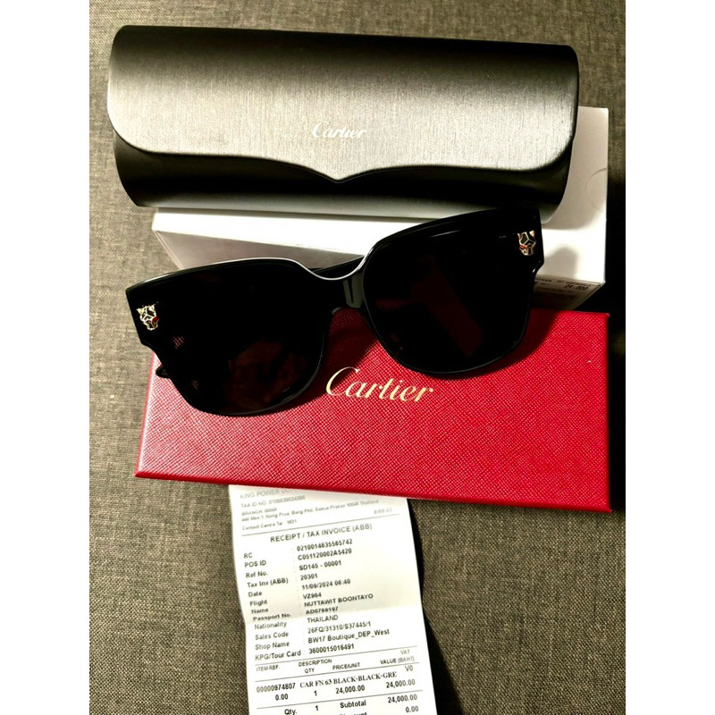 ใช้ส่วนลดเหลือ 22,000.- แว่น Cartier กันแดด รุ่น  CT0357 SA-001 ของแท้ มือ1 ไม่ผ่านการใช้งาน อุปกรณ