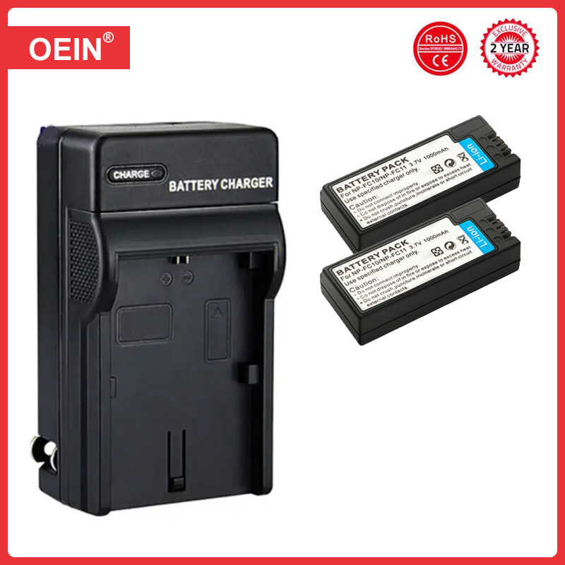 Δ 4 ชิ้น 1000Mah Np-Fc11 Np-Fc10 Fc11 Fc10 แบตเตอรี่สำหรับ Sony กล้องด