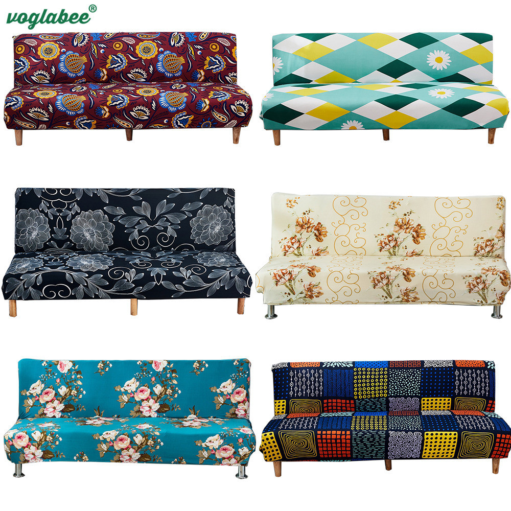 ยืดหยุ่นโซฟาเตียงปกพับโซฟาไม่มีแขน Slipcover Furiniture Protector สําหรับห้องนั่งเล่น