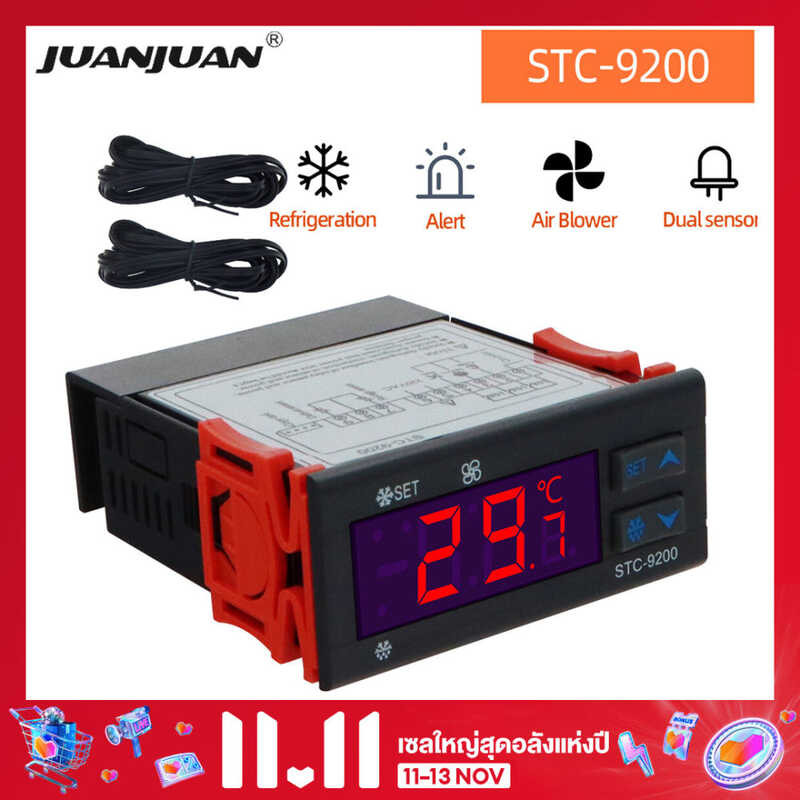 ❤ Stc-9200 Thermostat Thermoregulation Controller ห้องเย็นเครื่องทําความเย็นละลายน้ําแข็งเซ็นเซ