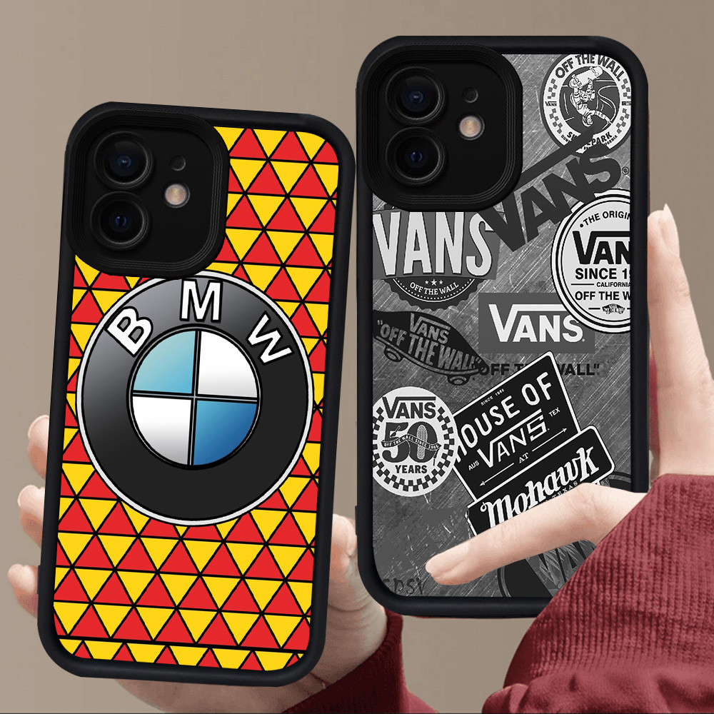 E29 เคสแบรนด์แฟชั่นสําหรับซิลิโคนสีดํา iPhone 12 Mini 15 11 X XS XR Pro Max