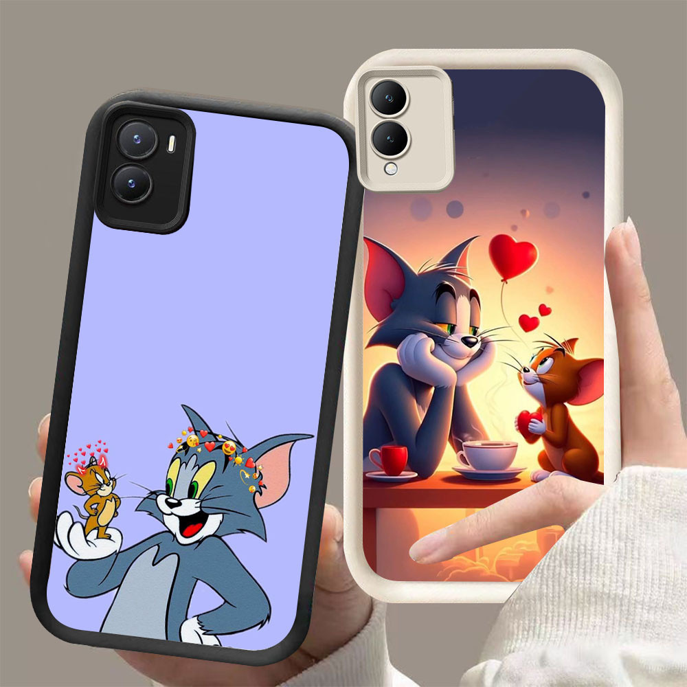 YZ-68Funny Tom และ Jerry Cool Casing สําหรับ VIVO IQOO Y56 Z9X Z9 Z10 Y17S Y35 Y02S Y16 Y28 2024 5G