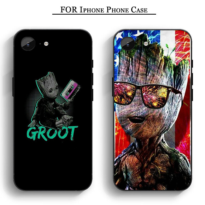 CU107 I Am Groot Marvel iPhone 13 14 15 16 Pro Max Plus Mini 16E Soft Case