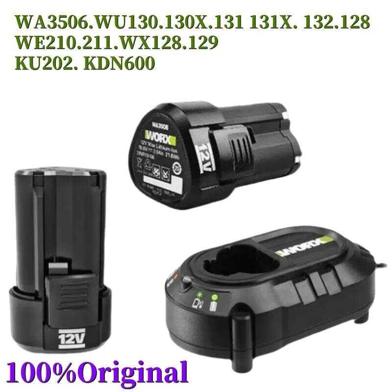 2000mAh ของแท้สำหรับ WORX Kress 12V WA3506 WU127 WU128 WU130 WU131X WU132 WU280 WX128 WX129 WX540 KD