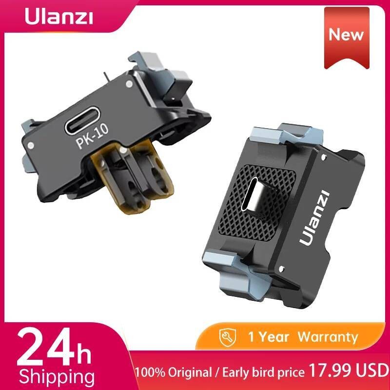 Ulanzi PK-10 Pocket 3 อะแดปเตอร์ขยายสําหรับ DJI Osmo Pocket 3 พร้อม 1/4 "สกรู Arca-Swiss 2-Prong Act