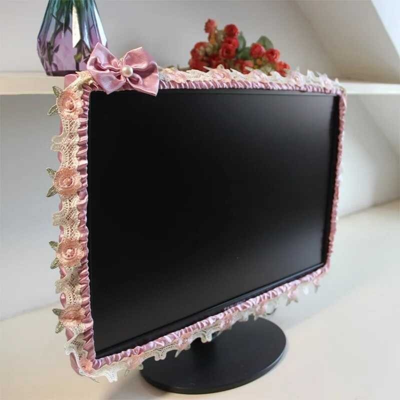 17-26Inch TV Dust Cover Computer Monitor Protection Stick Wall-Mounted Desktop Curved Screen Soft F