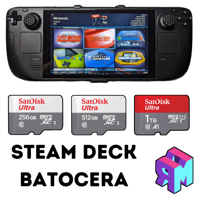 การ์ดหน่วยความจํา Batocera สําหรับ Steam Deck LCD และ OLED Sandisk ต้นฉบับ