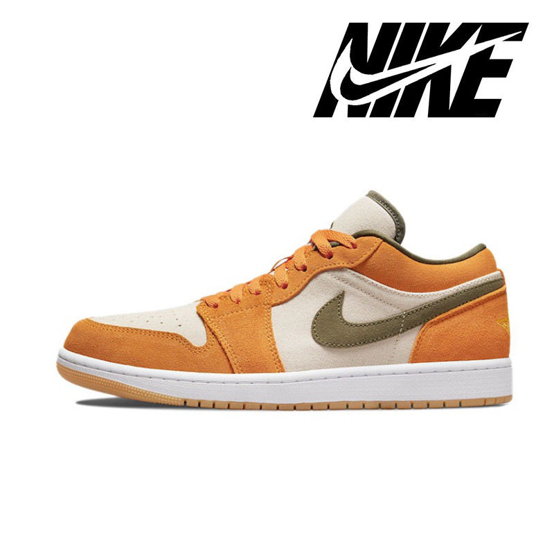 ♞Nike Air Jordan 1 Low SE "Ceramic" Low Top Retro Orange Yellow รองเท้าผ้าใบ แท้  ghj