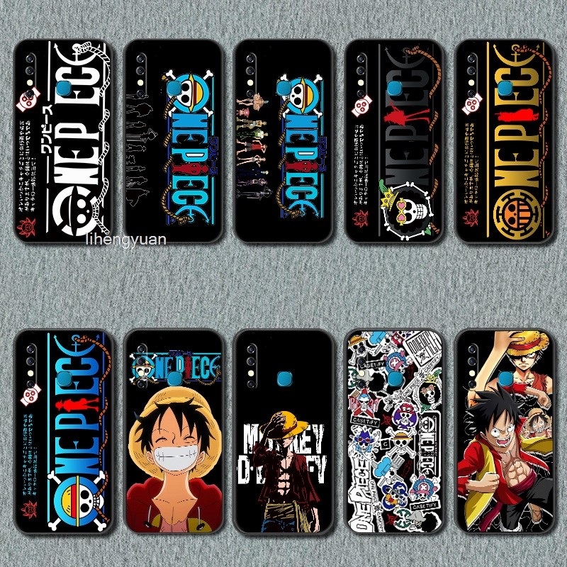 One Piece infinix Hot 8 CC7 X650 Case Black Color Soft Silicone Anime Trend New Design Cover เคสโทรศ