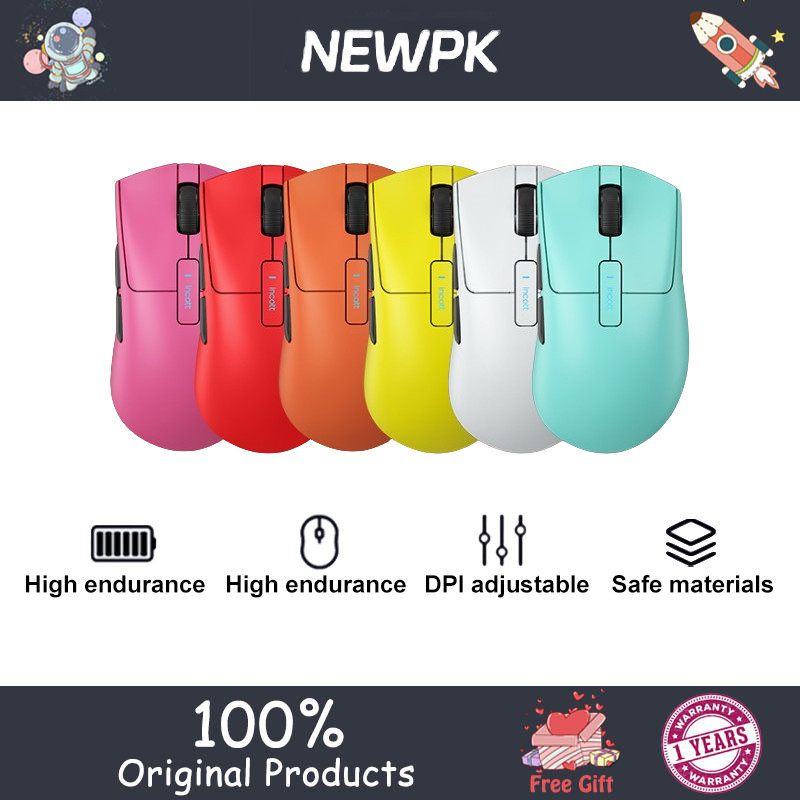 Incott G24 เมาส์เล่นเกมไร้สายสองโหมด paw3395 รองรับ RGB แบบถอดเปลี่ยนได้ร้อน