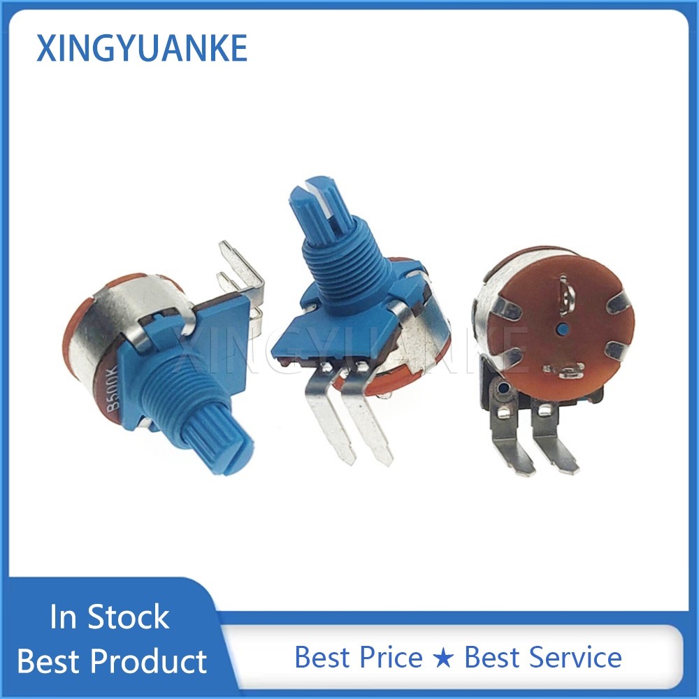 5 ชิ้น/ล็อต WH149 149 ประเภท Dimming Potentiometer B500K B504 พร้อมสวิทช์ 2Pin Bent ฟุตสีฟ้าความยาว 15 มม.