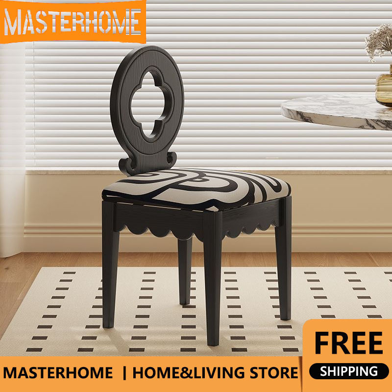 MASTERHOMEเก้าอี้รับประทานอาหารสี่ใบเก้าอี้บ้านขนาดเล็กห้องนอนเก้าอี้พักผ่อนเก้าอี้ไม้เนื้อแข็งอิตาลีกลับ