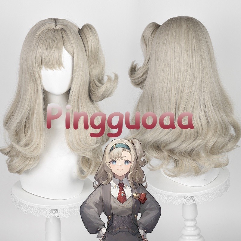 【Manmei】Reverse:1999 Matilda Bouanich Cosplay Wig 55cm Long Gray Golden Curly Hair Heat Resistant S