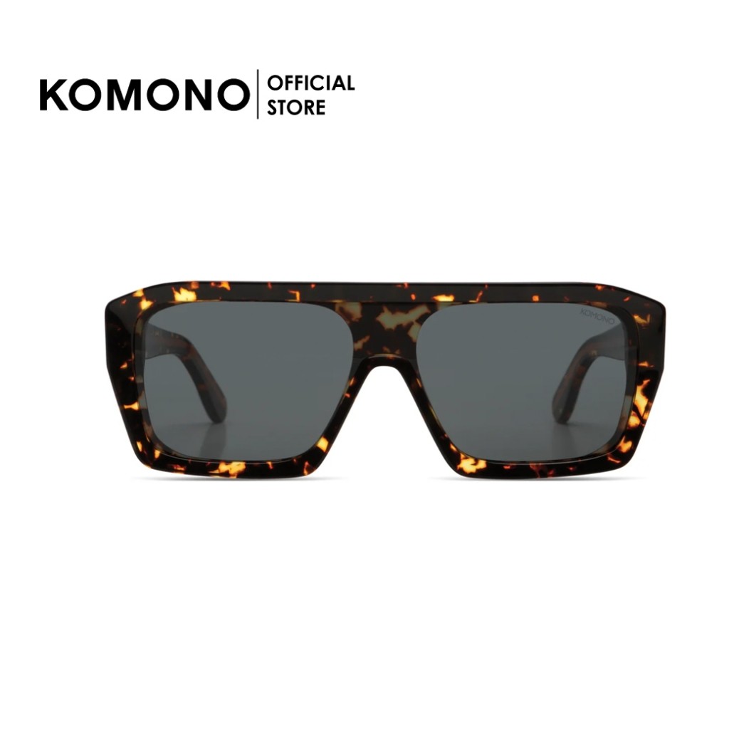 KOMONO Aksel Flake แว่นกันแดดทรงสี่เหลี่ยมผืนผ้า สีกระ