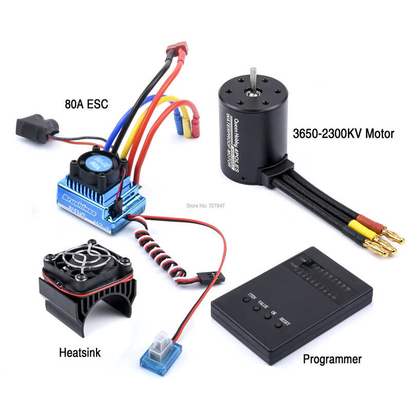 Δ 3650 2300Kv Brushless Motor และ 45A 60A 80A 120A ESC โปรแกรมรถผสมกับ 1:10