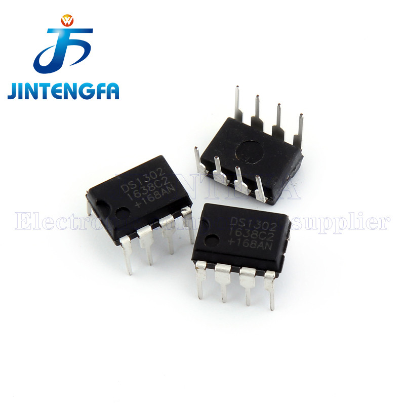 2pcs ปลั๊กตรง DS1302 DS1302 + DS1302N ชิปนาฬิกาแบบเรียลไทม์ 3 สาย Serial DIP-8 ยี่ห้อใหม่แท้