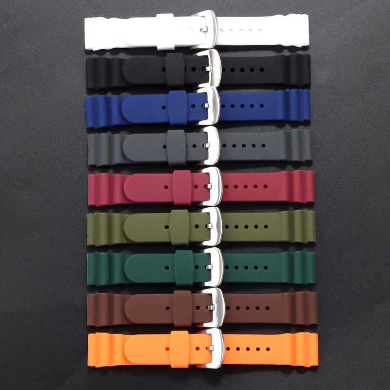 Silicone 22Mm Watch Strap For Prospex Series Spr00 Skx007 Skx00 Waterproof Diving Watch Band With R