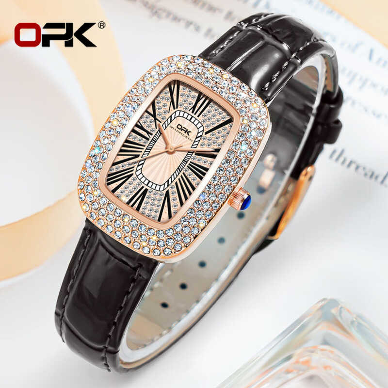 2024 OPK New Genuine Brand Ladies Watch Urious Full Dia British Watch Fashion Casual Leather Strap
