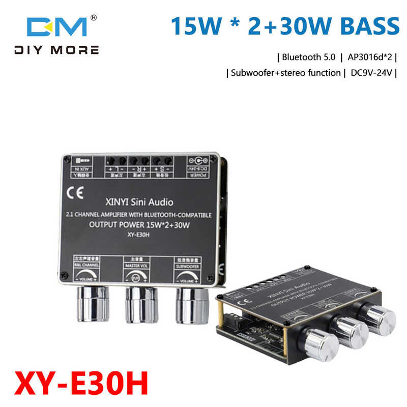❤ Diymore Xy-E30h Xy-T15h 2.1 ช่องดิจิตอลแอมป์บลูทู ธ 5.0 แหล่งจ่ายไฟเสียงสเตอริโอวูฟเฟอร์แอมป์