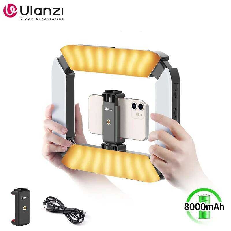 Ulanzi ชุดไฟวิดีโอ U200 สำหรับกล้องสมาร์ทโฟนและ Gopro 2500K-8500K พร้อมคลิปโทรศัพท์