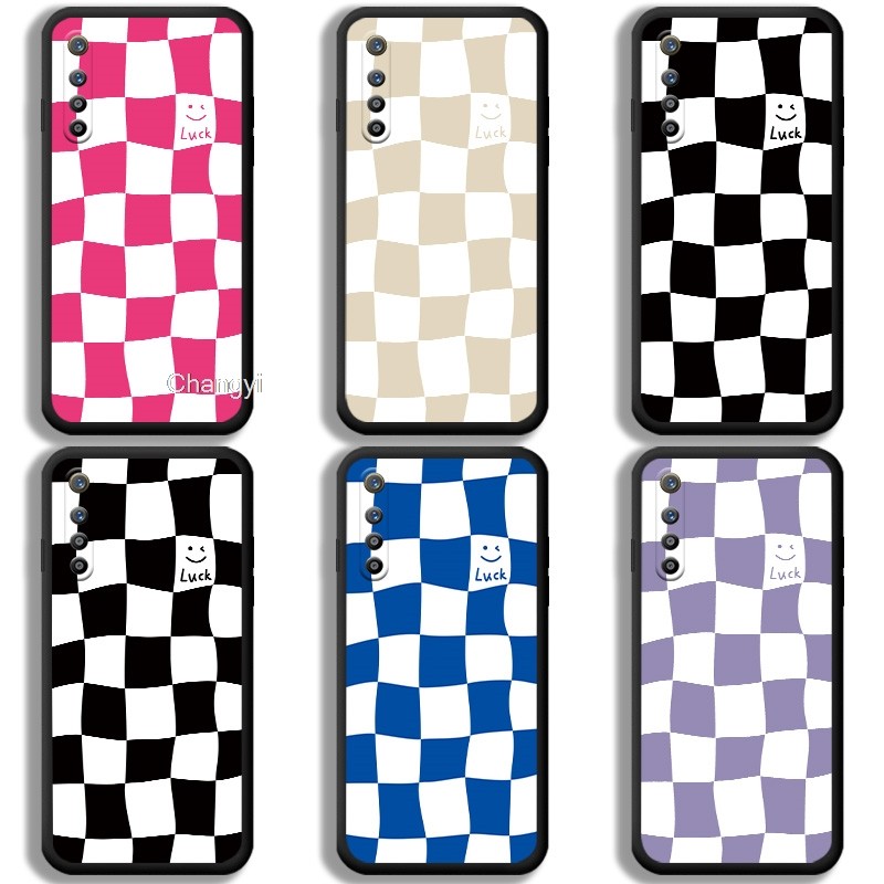 Creative สีดําสีขาวกระดานหมากรุกกันกระแทกสําหรับ Realme XT OPPO K5 Realme X2