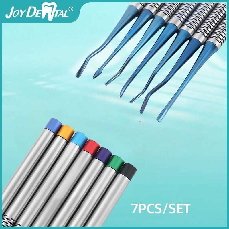 7 ชิ้น/เซ็ตฟัน Extracting เครื่องมือสแตนเลส Implant เครื่องมือลิฟท์ชุดสกัดราก AZDENT