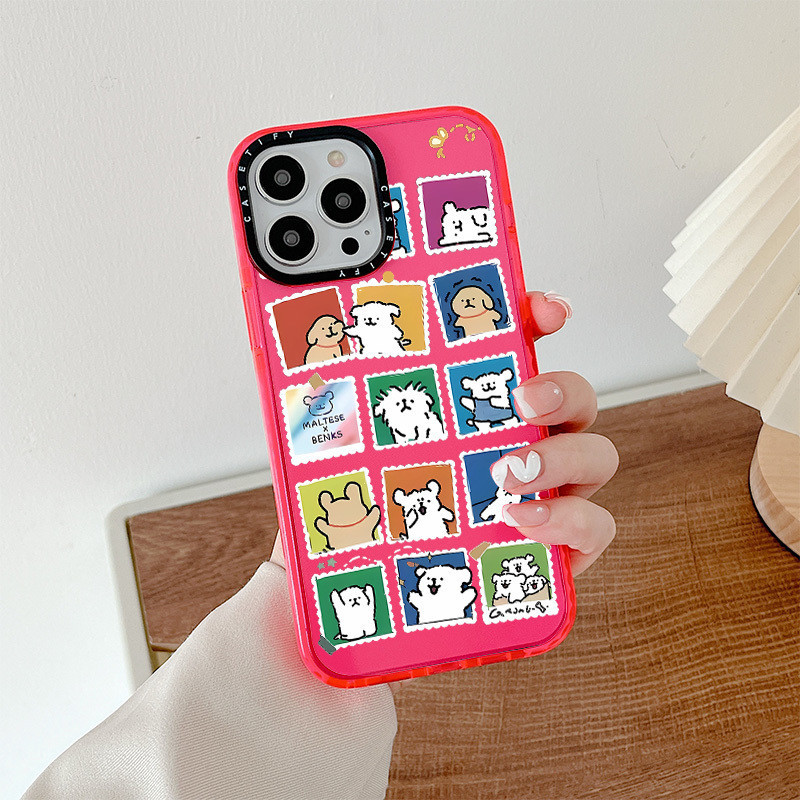 น่ารักการ์ตูนกรอบรูปลูกสุนัขสําหรับiphone 11 14 15 Pro Max 12 13 Mini Cover X XR XS MaxซิลิโคนกันชนใสSE 2022 6 7 8 Plusปลอกกันกระแทก