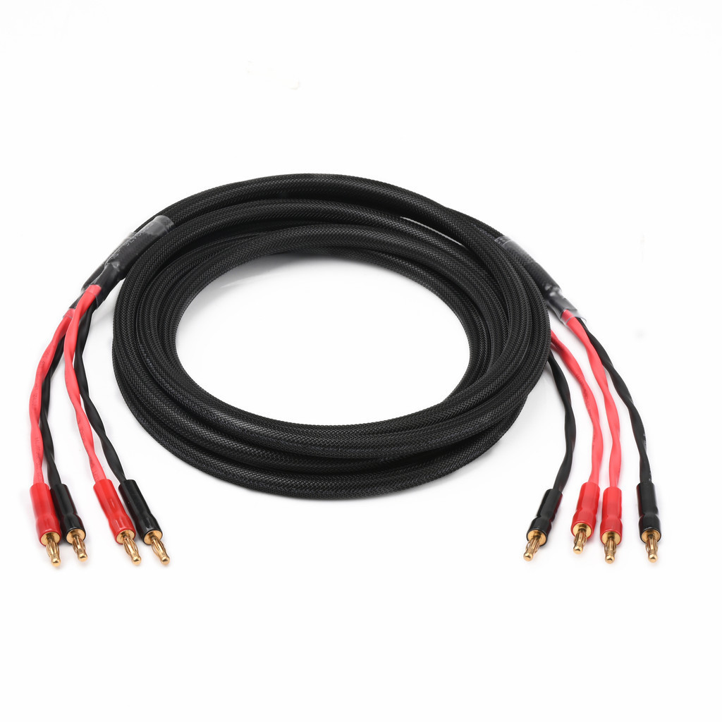 ATAUDIO สายลําโพงไฮไฟหนึ่งคู่ทองแดงบริสุทธิ์ชุบเงินเครื่องขยายเสียงระดับ Hi-end เครื่องเล่น CD Banan