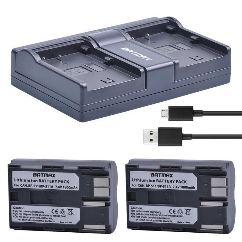 Batmax 8 BP-511 BP511 BP-511A Battery akku+Charger for Canon PowerShot G6 G5 G3 G2 G1 EOS 300D 50