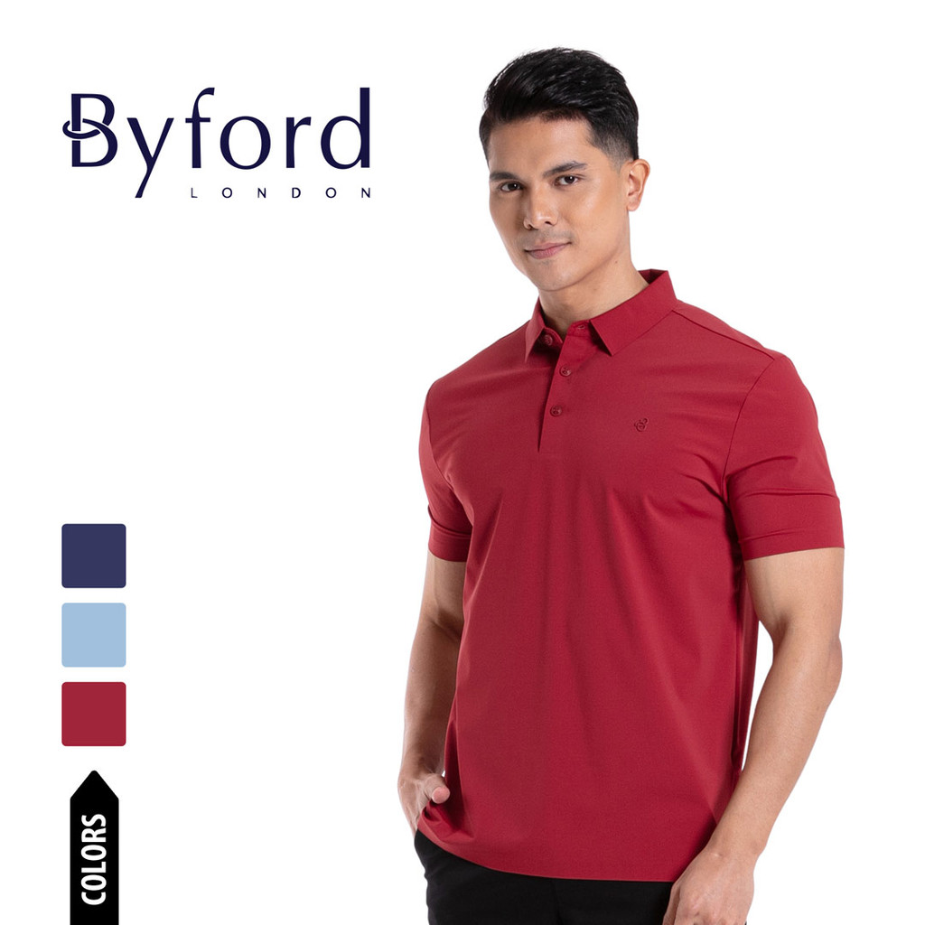 Byford Stretchable Nylon Seamless Polo Tee - 3624003ก