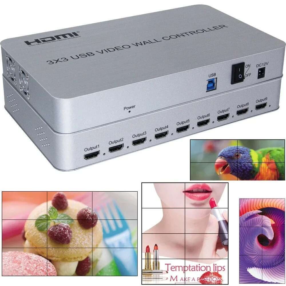 4K USB 3X3 HDMI Video Wall Controller Player Multi Screen Splicer โปรเซสเซอร์ 1X5 2x2 2x3 4X2 2x4 3x