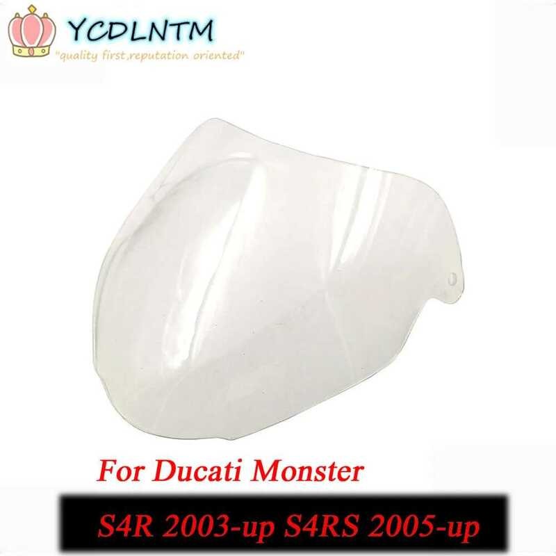 แผ่นบังลม กระจกหน้ารถมอเตอร์ไซค์ ป้องกันลม สำหรับ DUCATI MONSTER S4R 2003+ S4RS +