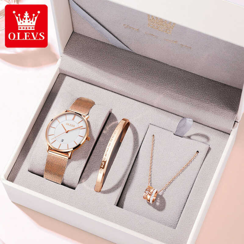 Watch OLEVS For Women Sale Original Waterproof Korean Style Elegant Ese Steel Strap Ultrathin Women