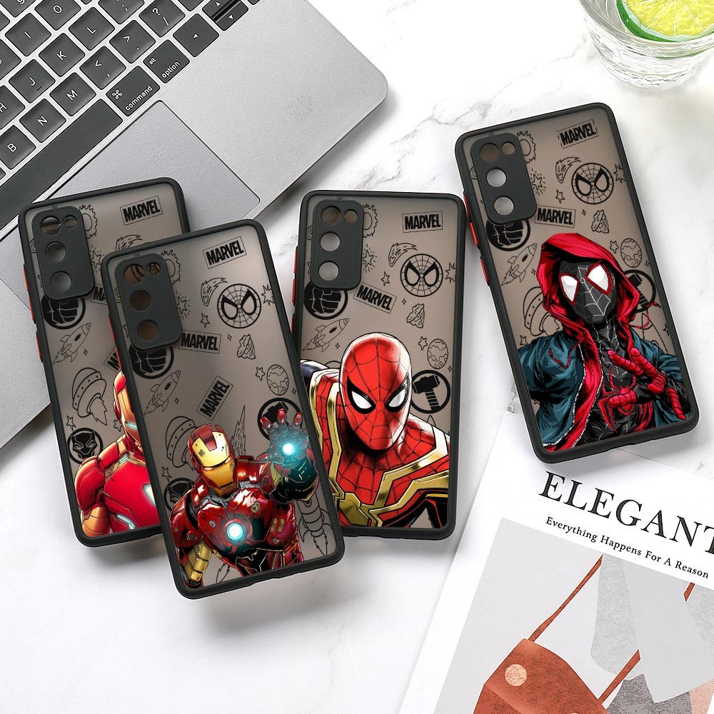 SAMSUNG Marvel Iron-Man Spider-ManสําหรับSamsung Galaxy A56 A55 5G A36 A72 A14 A54 A53 A32 A12 A26 A25 A15 A52 A32 A16 A06 เคสโทรศัพท์กันกระแทกฝาครอบโปร่งแสง