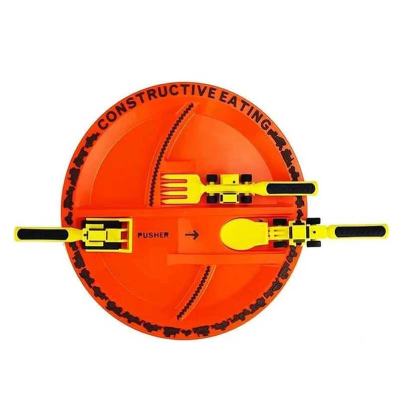 Dining Imaginative Tool Dinner Plates Construction Theme Dining Utensil Plastic Material Eating For