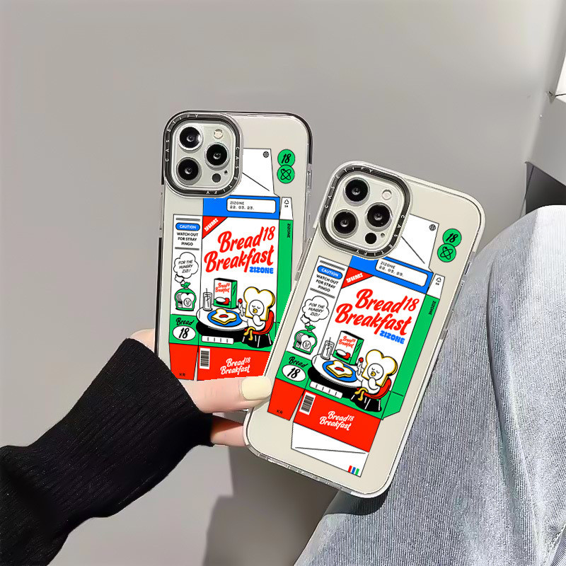 BREAD18 กล่องโดย ZIZONE สําหรับ IPhone 11 14 15 16ProMax 12 13 Mini ฝาครอบ X XR XS Max ซิลิโคนนุ่ม S