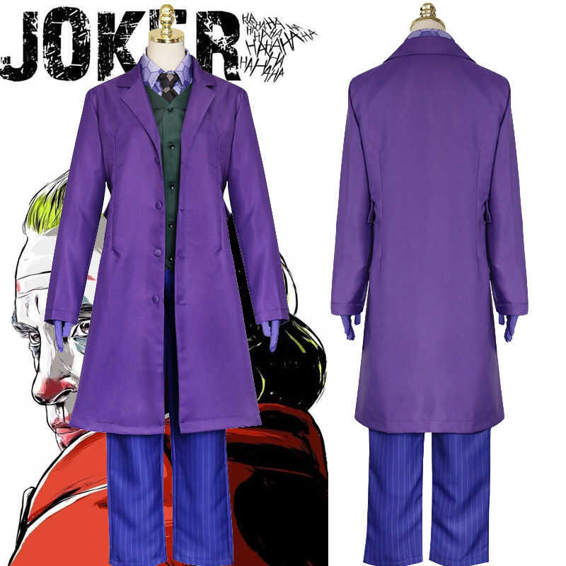 DC Movie Joaquin Phoenix Joker Cosplay Costume Arthur Fleck Purple Suit Full Sets Dark Knight Batma