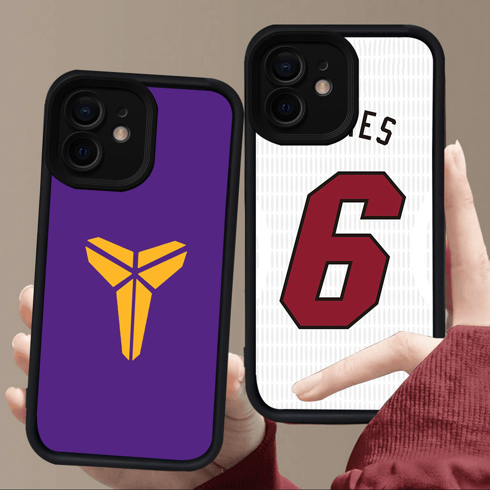 E57 บาสเกตบอล NBA สําหรับซิลิโคนสีดํา iPhone 12 Mini 15 11 X XS XR Pro Max