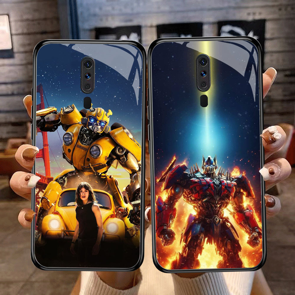 DF-42 Transformer Bumblebee TPU HD Glass Casing สําหรับ OPPO A5 A9 F11 A9X Reno 2F 2Z Pro