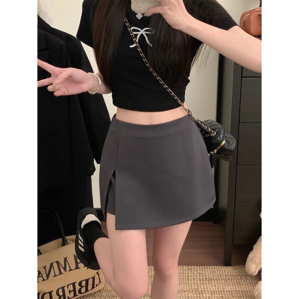กระโปรงผู้หญิงสไตล์ใหม่ ออกแบบคลาสซิกแบบSlim-fit มีการกรีดด้านข้างและเอวสูง เหมาะสำหรับกางเกงสูทหรือสวมใส่เอง