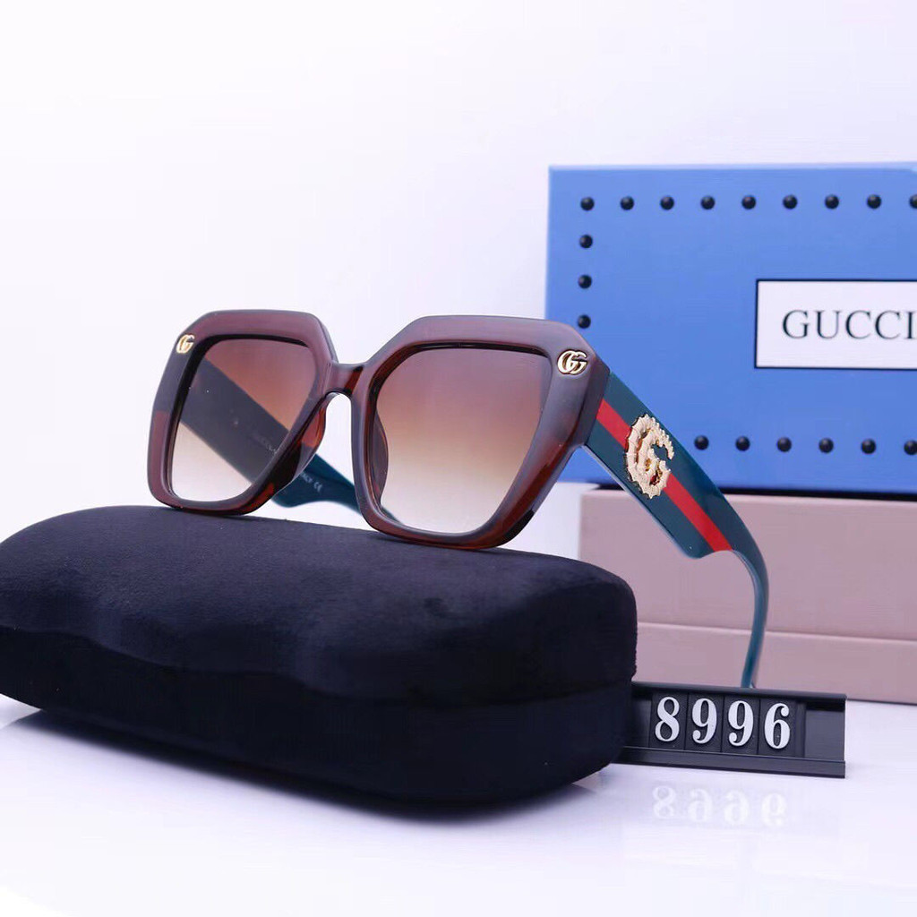 Gucci ใหม่ผู้หญิงอินเทอร์เน็ตคนดังแฟชั่นแว่นตากันแดดแว่นตากันแดดแว่นตากันแดดแว่นตา UV Sun Protection