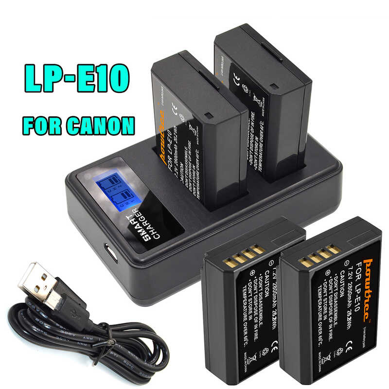 Replacement d Digital Camera Battery And LCD Dual Charger For Canon EOS Rebel T6,T3,T5,4000D,3000