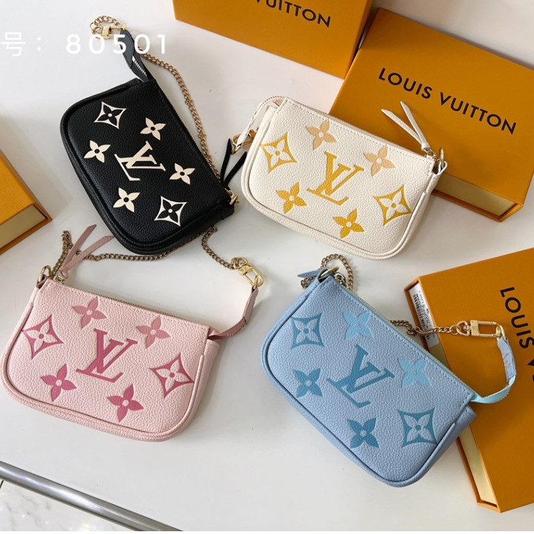 Lv/louis Vuitton กระเป๋าถือ หนังวัวแท้ สายโซ่คล้อง สําหรับผู้หญิง